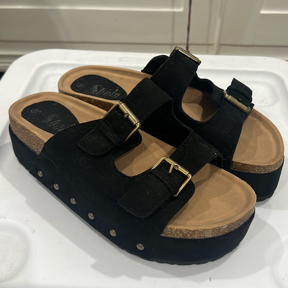 Black Studded Platform Sandals
